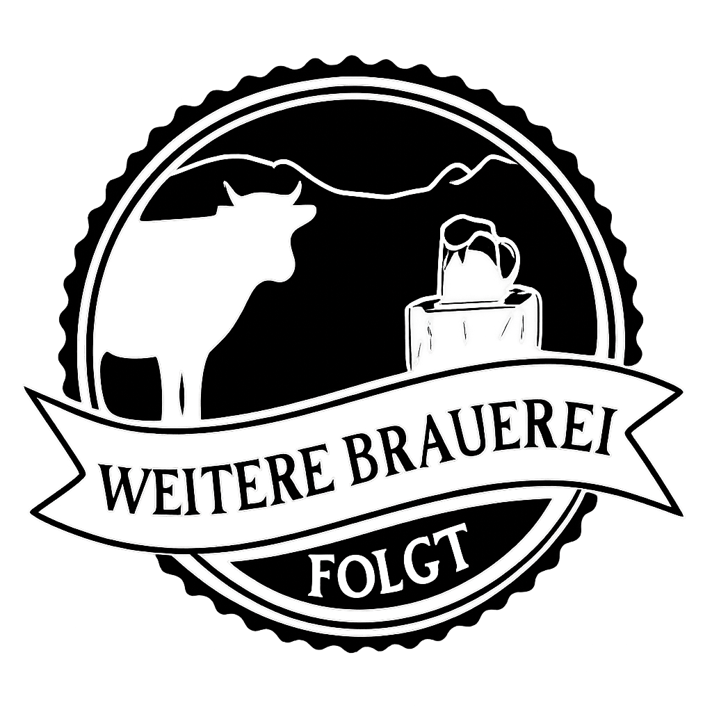 ChatGPT Image Nov 25, 2025, 12_58_46 PM Logo mit Kuh, Bergen und Bierkrug; Text Weitere Brauerei folgt.